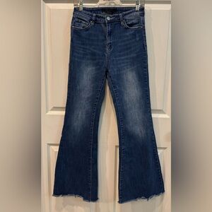 Risen Jeans Dark Wash Women's size Waist 29 Size 9 High Rise Flare Jeans